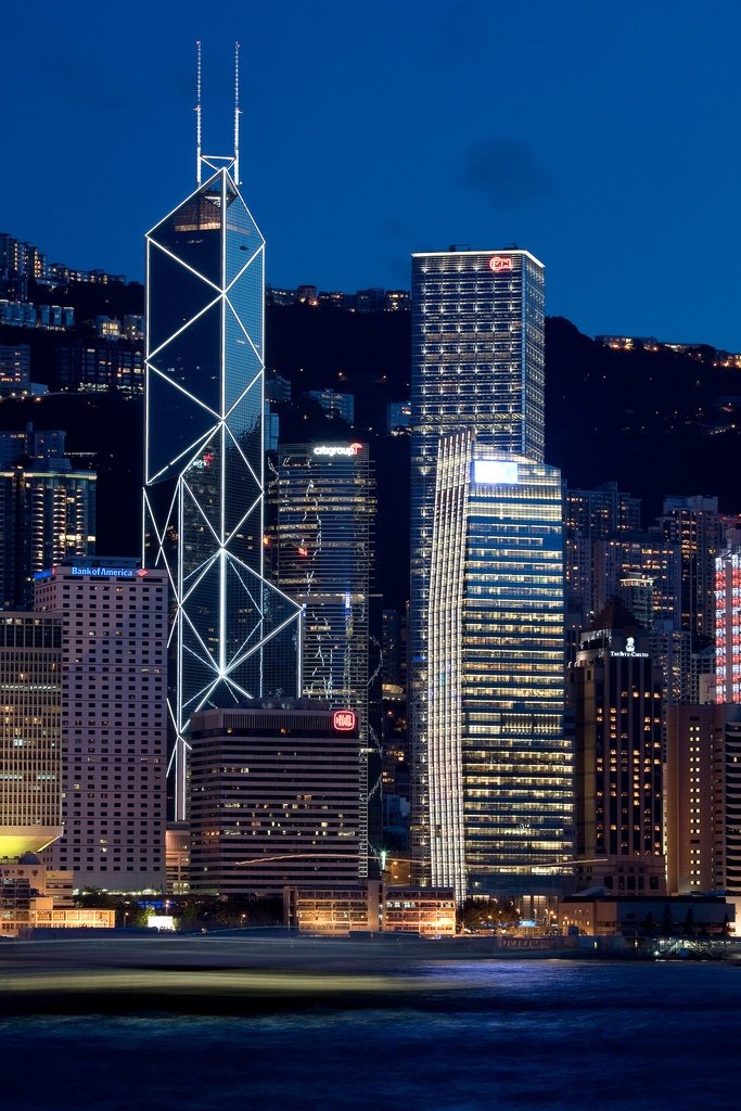 Hong Kong skyline seen from a hilltop
